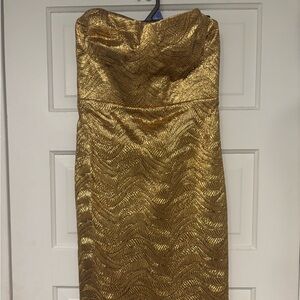J. Crew Strapless Gold Dress